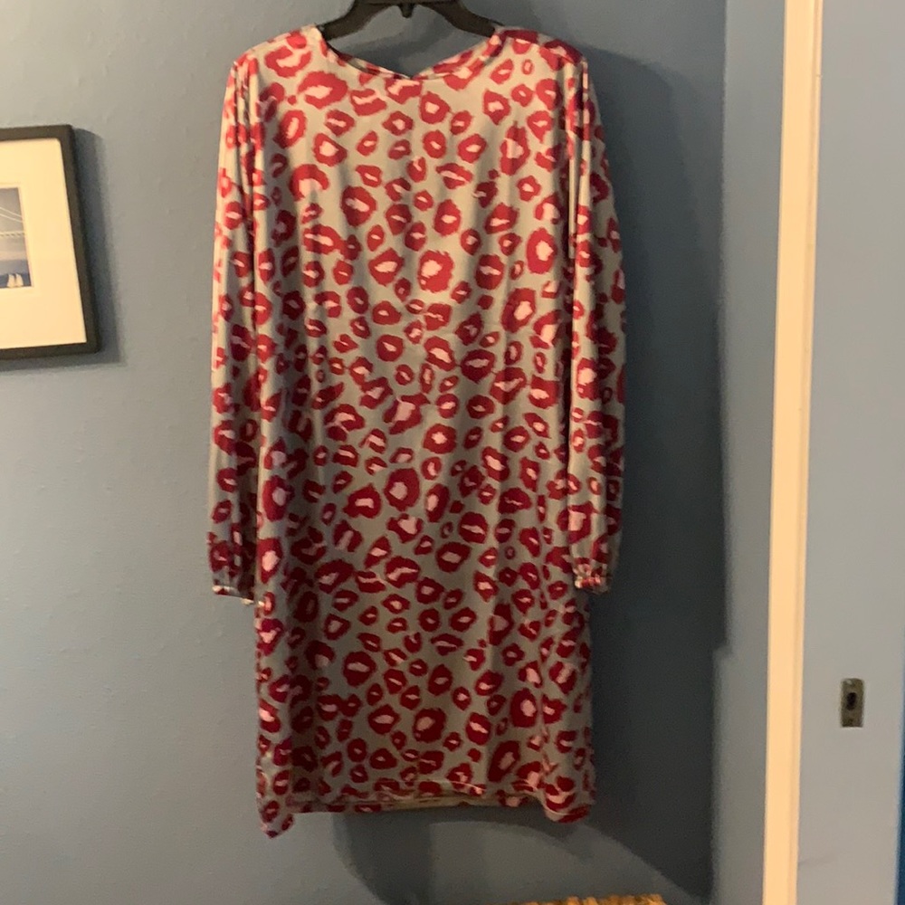 Leopard silky tunic dress